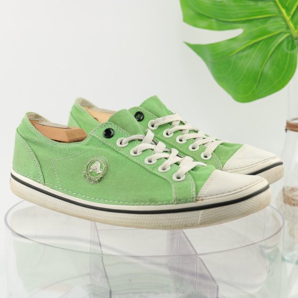 Crocs Hover Sneaker Canvas Rubber Lace-Up Women 10 Light Green Lightweight - Picture 12 of 12